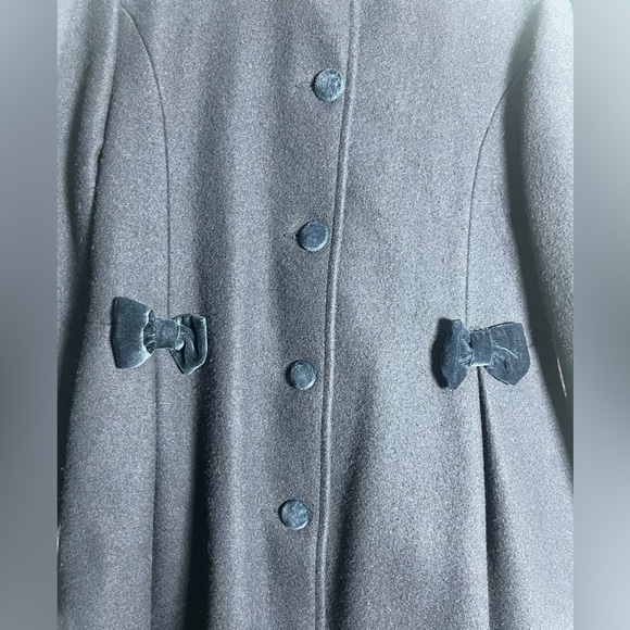 Pierre Cardin Dark Blue Pea Coat with Bow Details - Picture 5 of 8